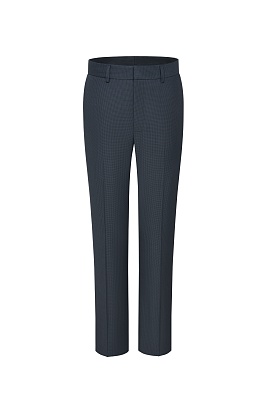 Зауженные костюмные брюки из шерсти в мелкую клетку, темно-серые ANNIKA