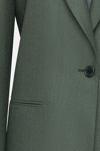 Удлиненный жакет из шерсти на одной пуговице, цвет шалфей