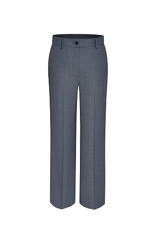 Прямые брюки из шерсти, серые