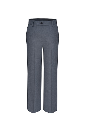 Прямые брюки из шерсти, серые
