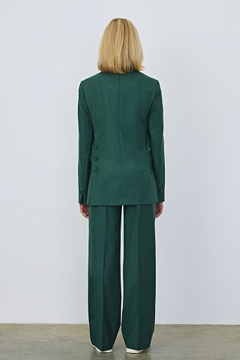 Удлиненный жакет на одной пуговице, изумрудный