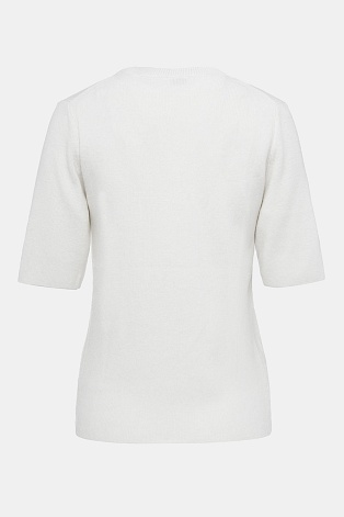 Белая футболка в рубчик