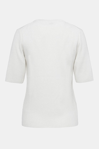 Белая футболка в рубчик