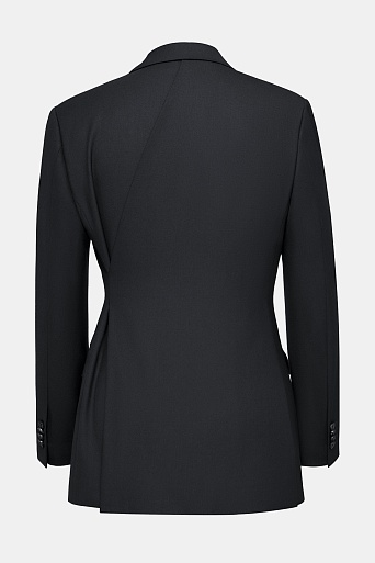 Приталенный жакет с декоративной складкой, черный Ava