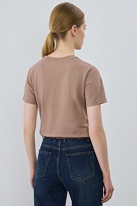 Базовая футболка из хлопка, цвет какао