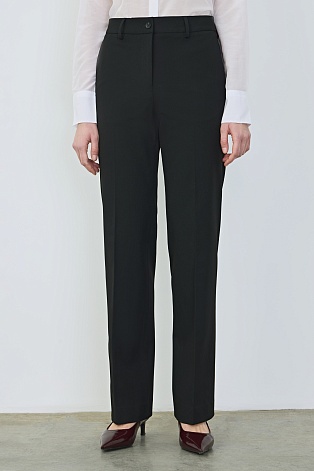 Прямые костюмные брюки, черные