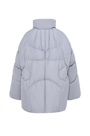 Пуховик оверсайз, цвет серый