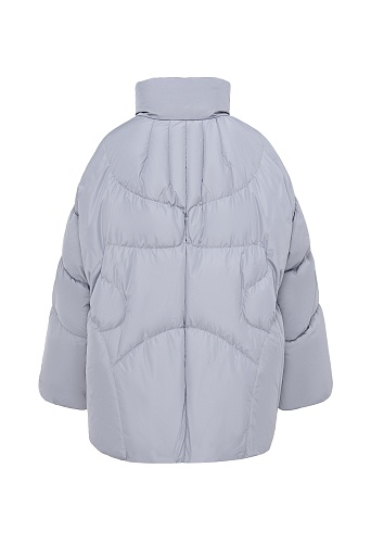 Пуховик оверсайз, цвет серый