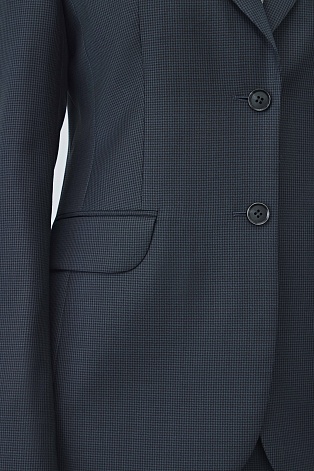 Костюмный жакет из шерсти в мелкую клетку, темно-серый AGATHA