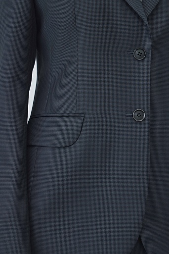 Костюмный жакет из шерсти в мелкую клетку, темно-серый AGATHA