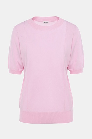 Трикотажная футболка из тенселя, нежно-розовая