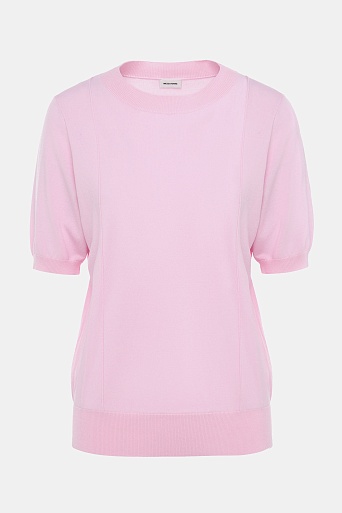 Трикотажная футболка из тенселя, нежно-розовая