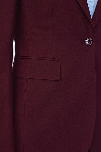 Приталенный жакет на одной пуговице, винный