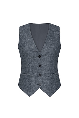 Костюмный жилет из шерсти в елочку, серый