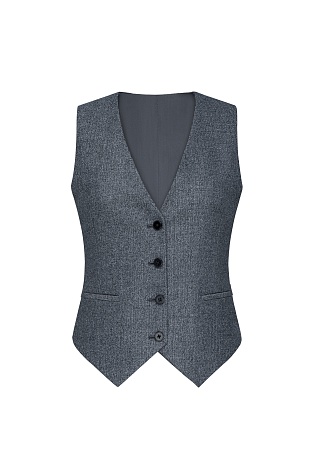 Костюмный жилет из шерсти в елочку, серый
