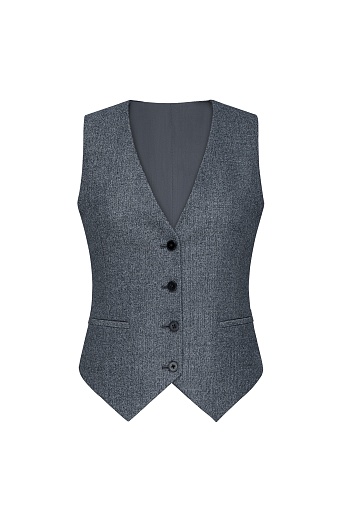 Костюмный жилет из шерсти в елочку, серый