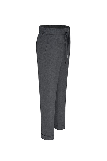 Темно-серые брюки на резинке
