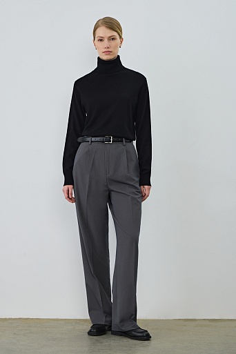 Свободная водолазка из шерсти, черная