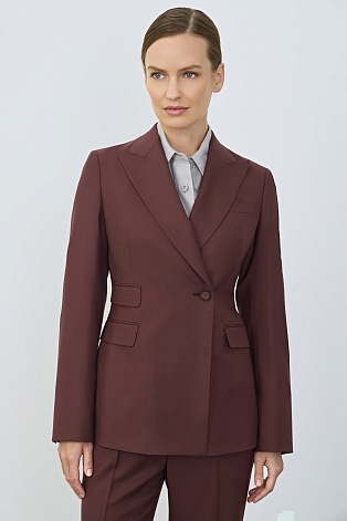 Костюмный пиджак из шерсти, красно-коричневый