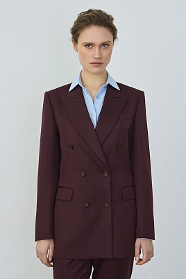 Двубортный жакет из шерсти, винный Jana