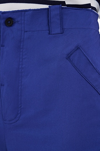 Хлопковые брюки синего цвета на резинке