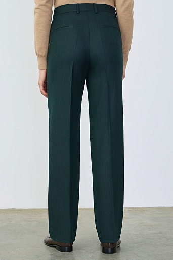 Костюмные брюки со стрелками, сине-зеленые
