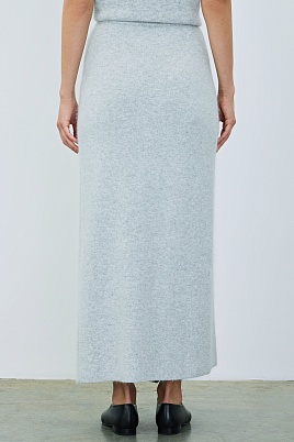 Длинная юбка с запахом, светло-серая