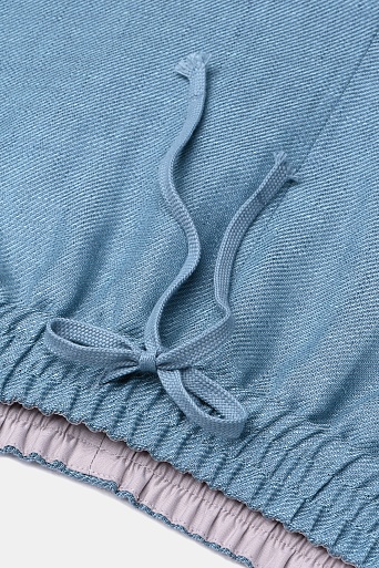 Свободные брюки на кулиске из шерсти, лиоцелла и шелка, голубые