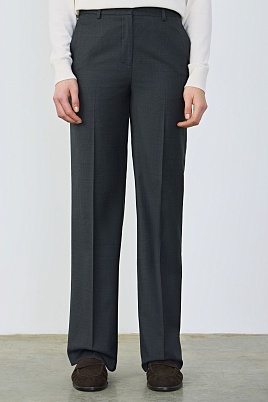 Прямые брюки из шерсти, серые