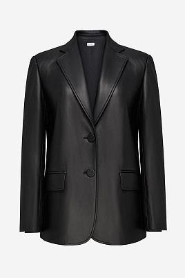 Пиджак из натуральной кожи, черный