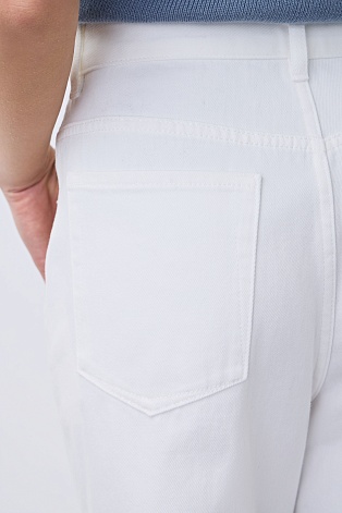 Джинсы wide leg с высокой посадкой, белые