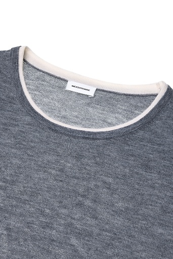 Двойной трикотажный топ, серо-белый