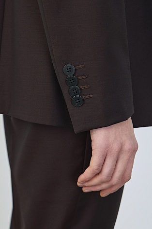 Приталенный жакет из шерсти, темный шоколад Fleur