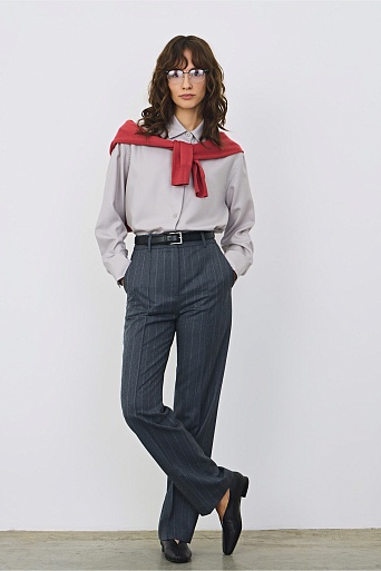 Блуза из тонкой смесовой шерсти, цвет стальной