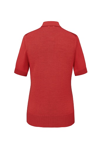 Красная трикотажная футболка-поло