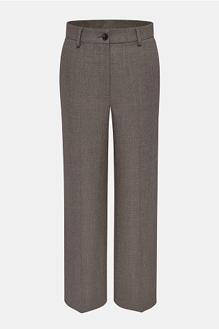 Прямые костюмные брюки с кашемиром, серо-коричневые TYRA