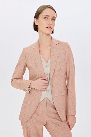 Приталенный пиджак розового цвета S