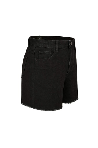 Черные джинсовые шорты с бахромой