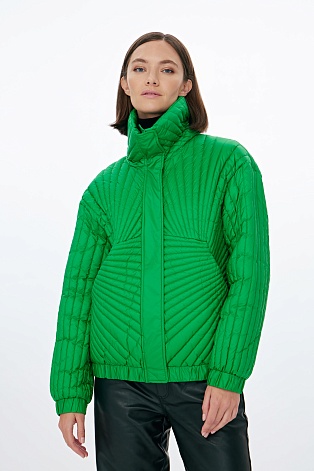 Зеленая куртка с декоративной стежкой Ariana