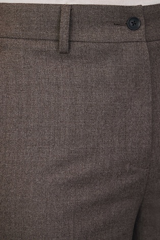 Прямые костюмные брюки с кашемиром, серо-коричневые TYRA