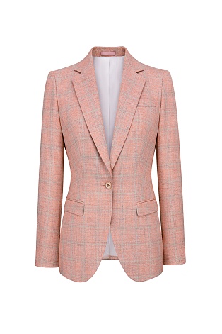 Приталенный пиджак розового цвета S