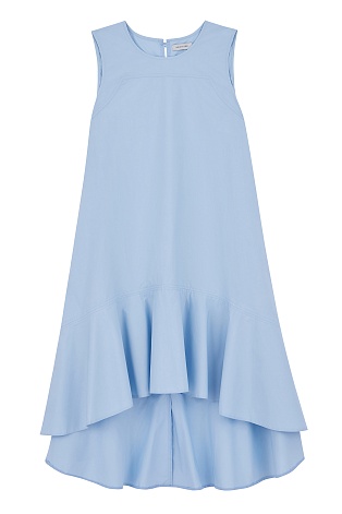 Нежно-голубое платье с фигурным низом